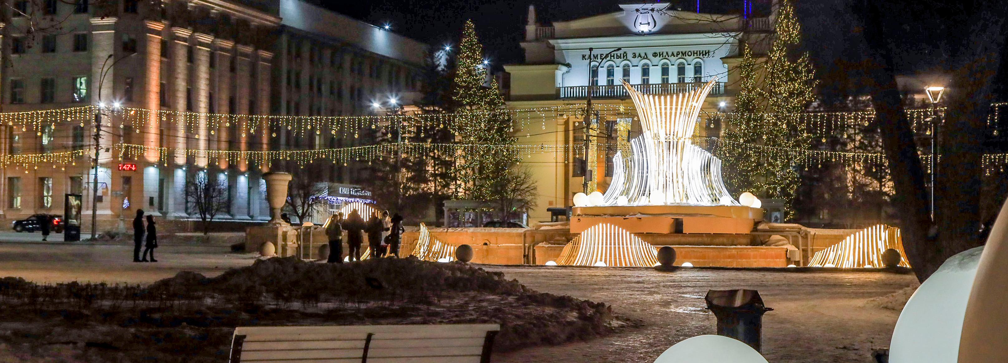 Световой фонтан засияет в Первомайском сквере к 1 декабря